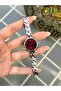 Round Silver Inside Burgundy Women Wrist Watch - 5