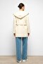 Hooded Double Breasted Short Coat Ecru 3103 - 7