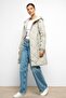 Hooded Zip-Closure Rib Knit Detail Quilted Jacket STONE 6776 - 2
