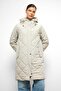 Hooded Zip-Closure Rib Knit Detail Quilted Jacket STONE 6776 - 4
