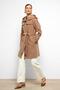 Hooded Cape Detailed Coat Kamel 3109 - 5