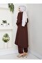 Women's Stone and Ruffle Detailed Long Tunic Trousers Double Hijab Set - 2