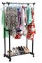 Double Pole 3-Layer Clothes Drying Rack with Wheels - 3