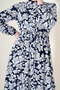 Women's Judge Collar Hijab Dress Navy Blue 1054 - 3