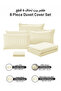 6-Piece Hotel Striped Duvet Cover Set, King Size 220x240 cm, Microfiber, Without Filler - 4