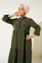 Women's Long Hijab Dress D.Khaki 1002 - 5