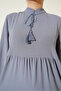 Women's Long Hijab Dress Gray 1002 - 5