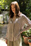 Plum Comfortable Fit Striped Woven Thin Shirt Twoss25Go00172 - 3