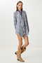 Women's Navy Blue Bone Patterned Draped Knitwear Cardigan Nv00080 - 3