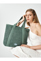 Blue Women's Straw Shoulder Bag 05Po25Y3524 - 2