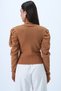 Women's Cinnamon Brown Turtleneck Princess Sleeve Sweater Sweater Alc-X14291 - 6