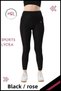 Women's High Waist Shaping Sports Leggings Black / Dusty Rose Stripe Detailed Lycra Diver 1041 - 7