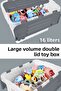 16 Lt Anthracite Set of 3 - Lockable Toy Box and Baby Room Organizer - 4