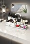 Bella Large 2-Tier, 2-Drawer Wooden Makeup, Jewelry, Bathroom, and Cosmetic Organizer, White - 5