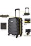 Arete ABS Hard Case Luggage Trolley Carry-On Small Cabin Black - 2