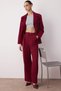 Burgundy Wide Leg/Wide Leg Woven Fabric Trousers Twoaw22Pl0066