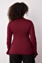 Bordo Vücudu Saran İnce Triko Bluz TBBAW24AF00021 - 4