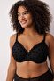 Siyah Flok Baskılı Kalpli Sabit Kaplı Ayarlanabilir Askılı T-Shirt Bra Sütyen TBBSS25CW00011 - 2