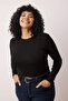 Black Ribbed Body Hugging Knitwear Blouse Tbbaw23Af00025