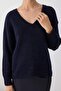 Wardrobe Essentials Lacivert Alpaka Yün Karışımlı Geniş Kalıp Triko Kazak|TWOAW26KZ00000 - 3
