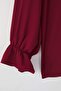 Bordo Bebe Yaka Ponpon Detaylı Regular Normal Kalıp Dokuma Büyük Beden Gömlek TBBAW26AX00008 - 6