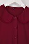 Bordo Bebe Yaka Ponpon Detaylı Regular Normal Kalıp Dokuma Büyük Beden Gömlek TBBAW26AX00008 - 7