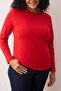 Red Cotton Boat Neck Fitted/Fitted Stretchy Blouse Tbbaw26Af00027 - 3