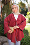 Burgundy Front Tie Kimono - 4