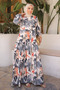 Smoked Half Button Patterned Dress - 3