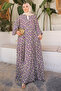 Purple Half Button Skirt Layered Dress - 4