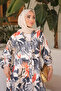 Smoked Half Button Patterned Dress - 2
