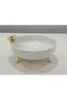 Porcelain Presentation Salad Bowl Gold Four-Legged Daisy Clamp Presentation Serving Plate - 5