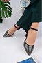 Women's Black Satin Stone Short Heeled Evening Dress Ballet - 3