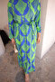 Green Patterned Skirt Layered Viscon Dress - 6