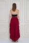 Women's Burgundy Authentic Elastic Waist Deep Slit Casual Shalwar Skirt Bohemian Trousers 3635357 - 4