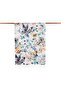 Botanical Garden Patterned Silk Shawl 5778-White Blue - 2