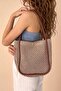 Natural Knitted Textured Mink Color-Tan Baby Bag with Strap Women's Bag