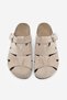 Women's Genuine Leather Closed Front Eva Sole Buckle Daily Suede Sabo Slippers Yolis Beige Suede - 7