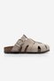 Women's Genuine Leather Closed Front Eva Sole Buckle Daily Suede Sabo Slippers Yolis Beige Suede - 3