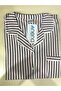 -24653- Front Open Pink Striped Pajama Set- - 6