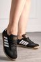 Unisex Orthopedic Black Sports Shoes Striped Laced Low Non-Slip Sole Lightweight Walking Sneaker 1595