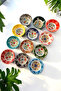 Kutahya Series 12-Piece Ceramic Snack, Sauce, Breakfast, and Serving Bowl Set, Tile Patterned - 5