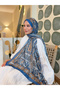 Ethnic Pattern Cotton Shawl Blue Ps22 - 2