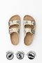 Daily Women's Beige Slippers Double Buckle Bead Detailed Soft Orthopedic Cork Sole Shoes 114 - 6