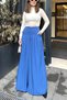 Women's indigo Zipper Closure, Pocket, Pleated Wide Leg Skirt Trousers - 4