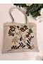 Beach & Daily Use Punch Zippered Linen Bag 1 Piece 42X34Cm Hanger 26cm - 5