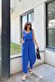 Indigo Imported Muslin Fabric, Elastic Waist, Pocket Comfortable Fit Trousers - Suitable for Hijab - 2
