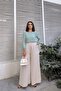 Stone Elastic Waist, Pocket, Spanish / Wide Leg Special Fabric, Comfortable Fit Trousers - Suitable for Hijab - 3