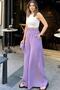 Women's Lilac Elastic Waist, Pockets, Wide Leg, Special Fabric, Comfortable Fit Pants - Suitable for Hijab - 2