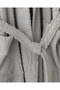 Bernay 100% cotton jacquard unisex bathrobe - grey - natural collection - 5